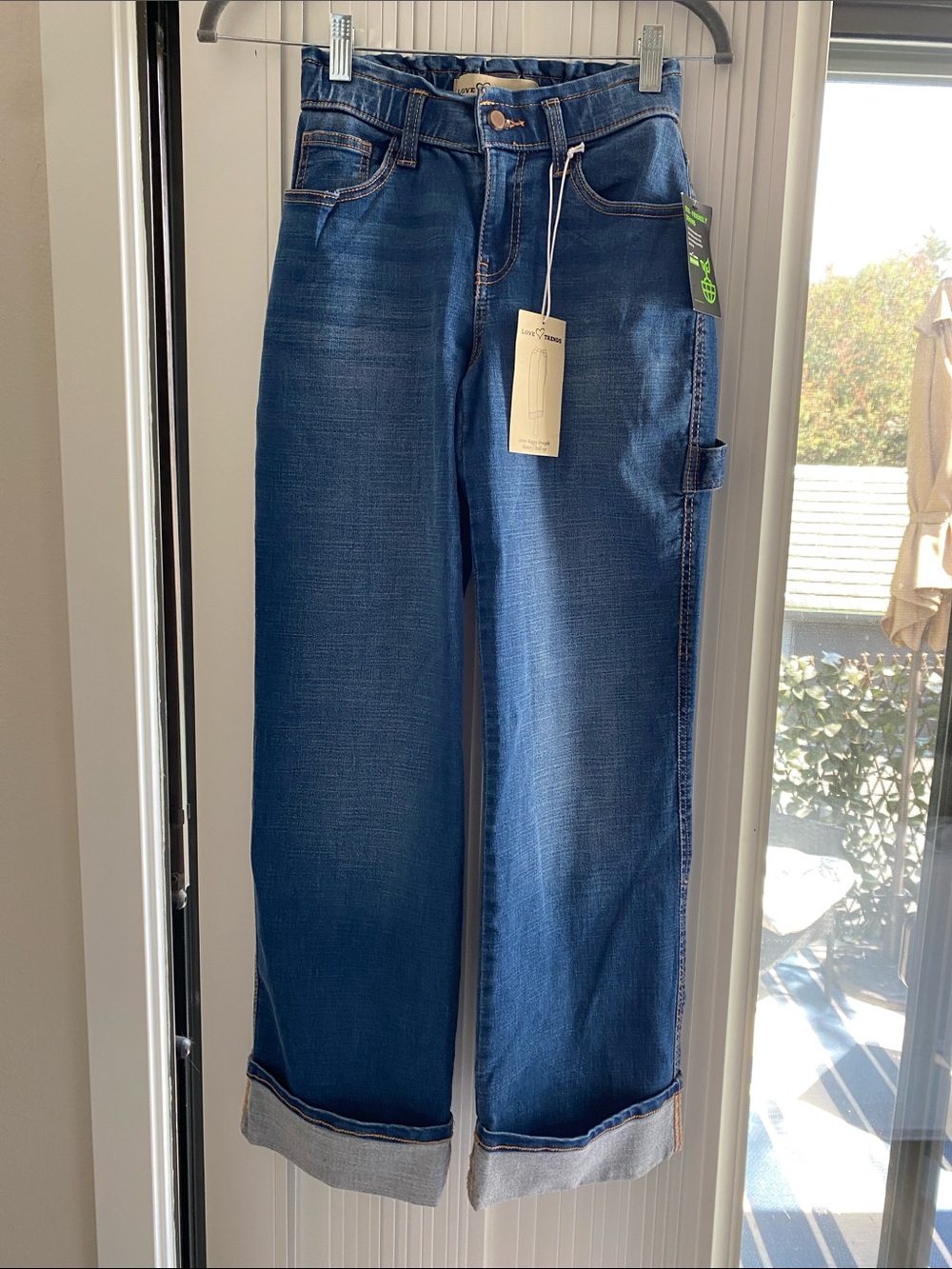 High-Rise Wide-Leg Juniors Jeans in Deep Blue